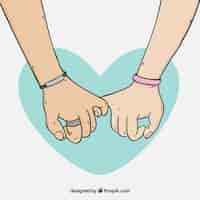 Gratis vector hand getekend pink beloof concept