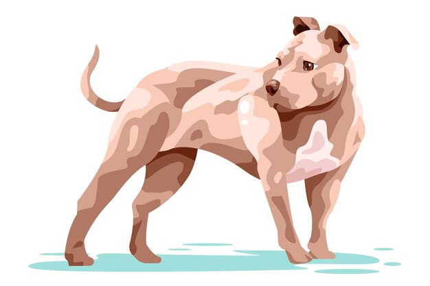 Hand getekend pitbull illustratie