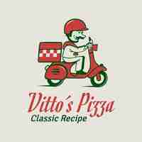 Gratis vector hand getekend pizzeria vintage logo