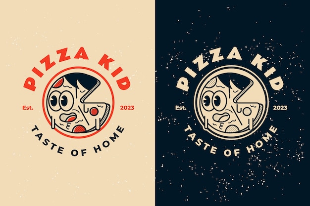 Gratis vector hand getekend pizzeria vintage logo