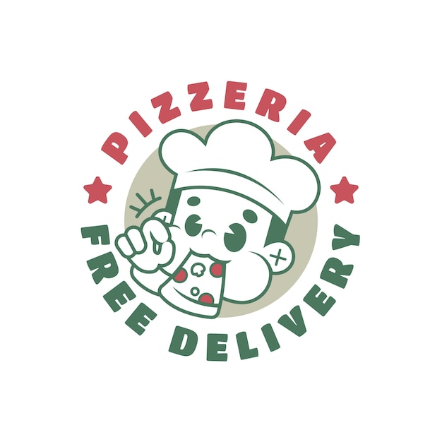 Gratis vector hand getekend pizzeria vintage logo