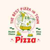 Gratis vector hand getekend pizzeria vintage logo
