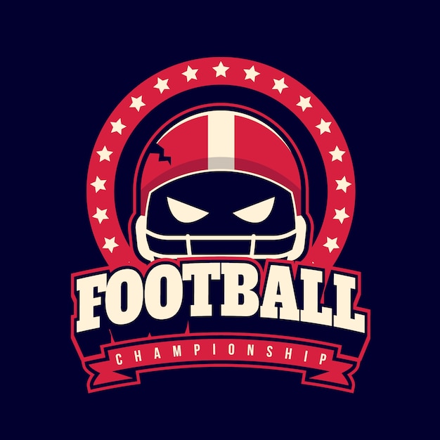 Gratis vector hand getekend plat ontwerp amerikaans voetbal logo