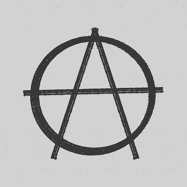 Gratis vector hand getekend plat ontwerp anarchie symbool