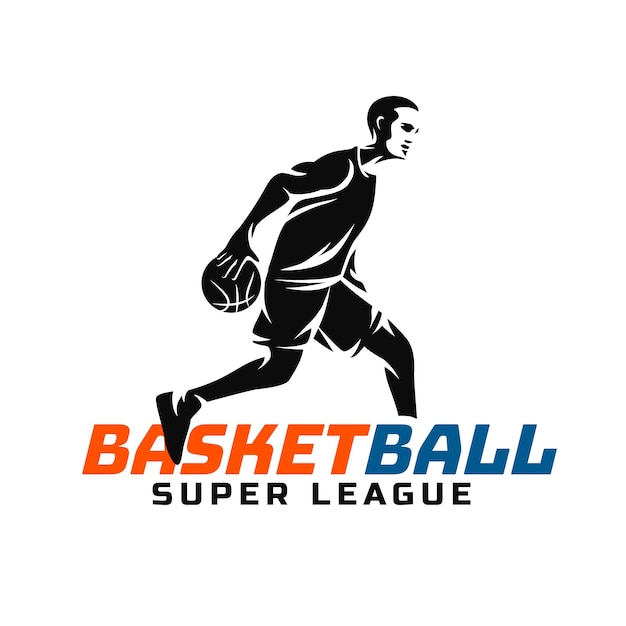 Gratis vector hand getekend plat ontwerp basketbal logo