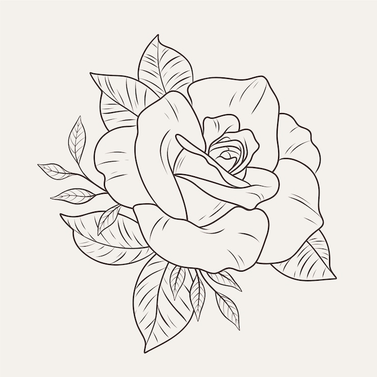 Gratis Vector hand getekend plat ontwerp eenvoudig bloemoverzicht