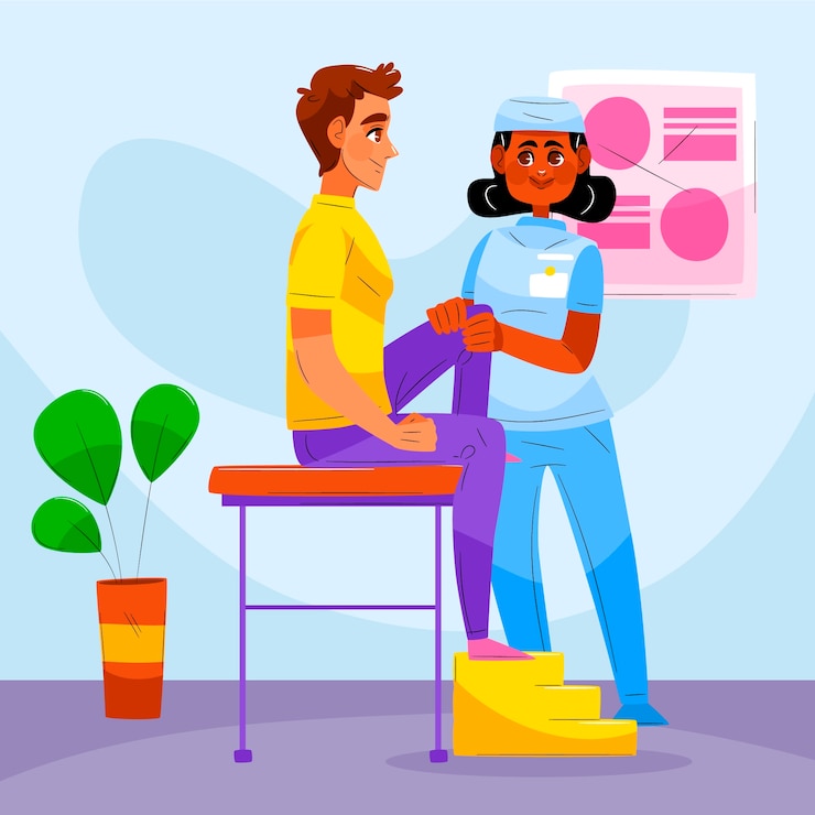 Gratis Vector hand getekend plat ontwerp ergotherapie illustratie
