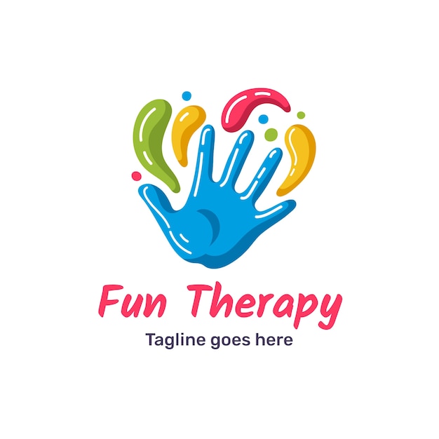 Gratis vector hand getekend plat ontwerp ergotherapie logo