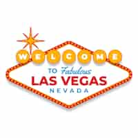 Gratis vector hand getekend plat ontwerp las vegas teken