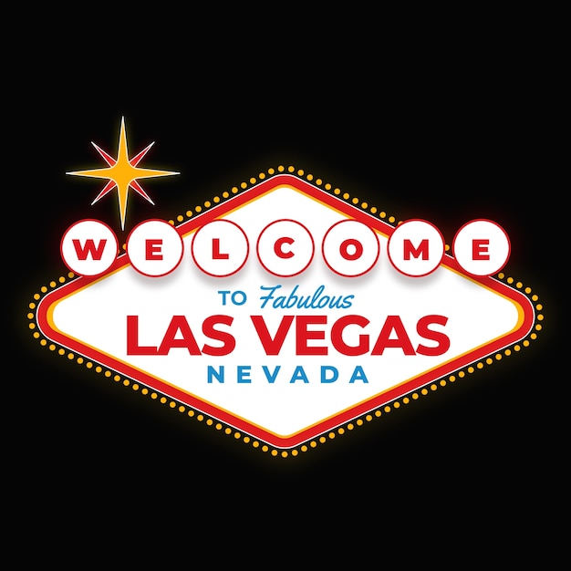 Gratis vector hand getekend plat ontwerp las vegas teken