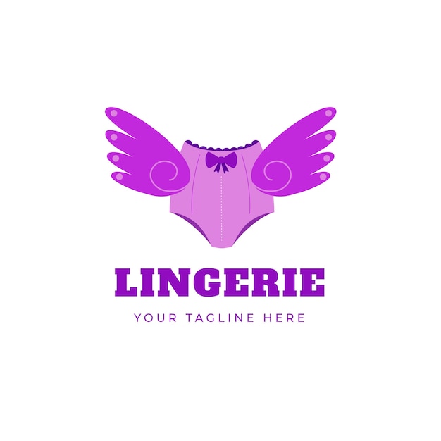 Hand getekend plat ontwerp lingerie logo