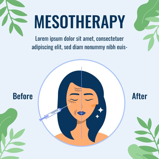 Hand getekend plat ontwerp mesotherapie infographic