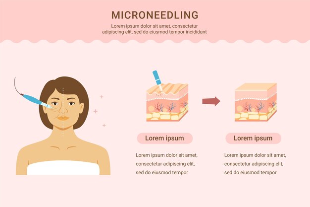 Hand getekend plat ontwerp micro-naalden infographic