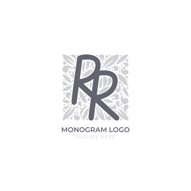 Gratis vector hand getekend plat ontwerp rr-logo