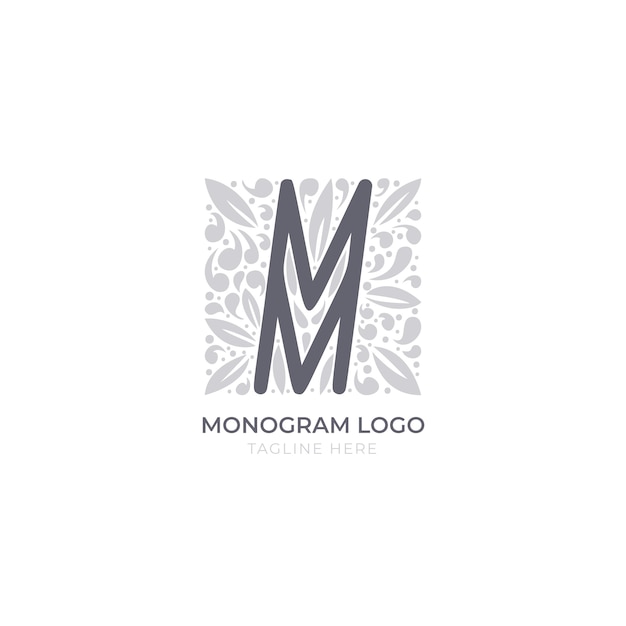 Gratis vector hand getekend platte ontwerp mm logo sjabloon