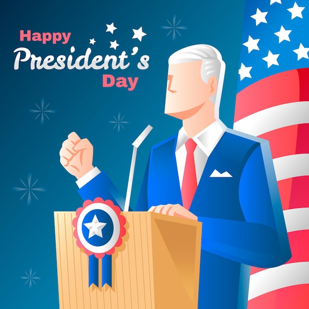 Gratis vector hand getekend president dag concept