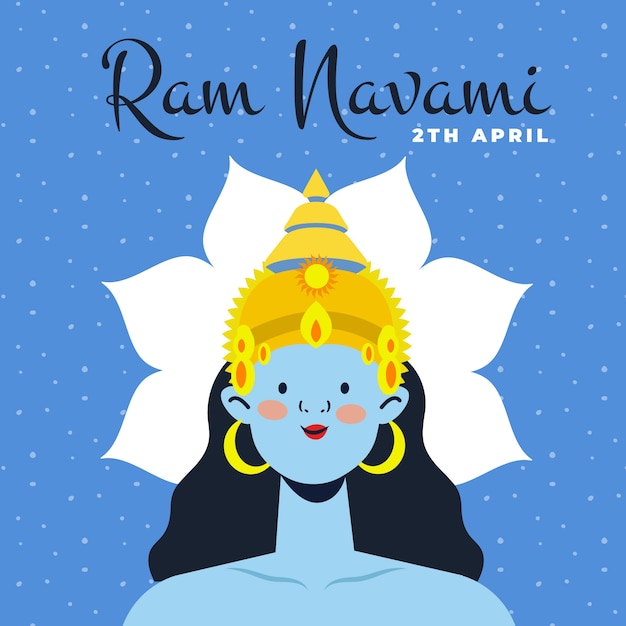 Gratis vector hand getekend ram navami traditie