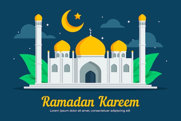 Gratis vector hand getekend ramadan kareem illustratie