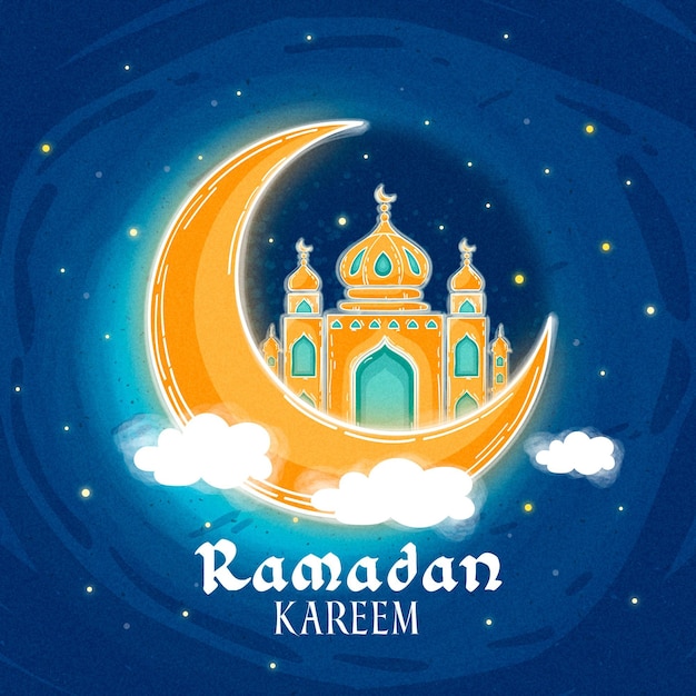 Hand getekend ramadan kareem illustratie