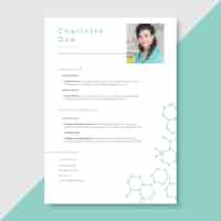 Gratis vector hand getekend realistische medische cv