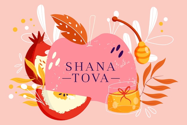 Hand getekend shana tova concept