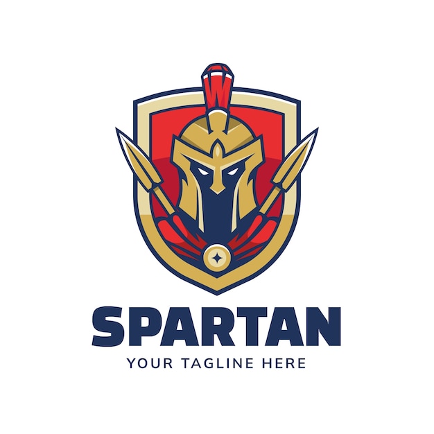 Hand getekend spartaans helm logo ontwerp