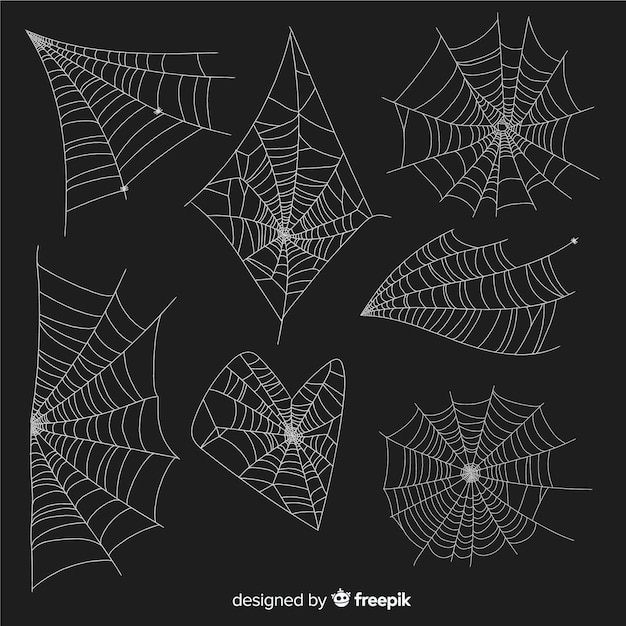 Hand getekend spinnenweb collectie