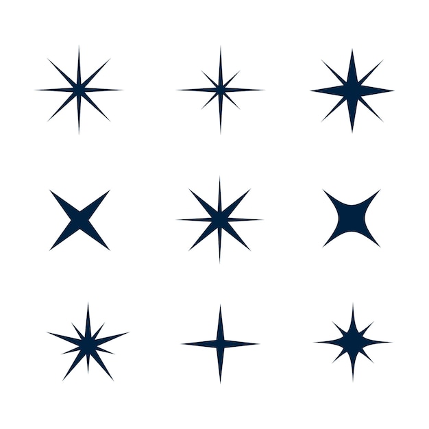 hand getekend sprankelend sterpictogram element in set vector