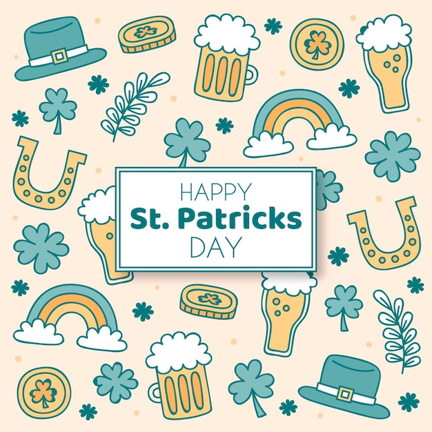 Gratis vector hand getekend st patrick dag