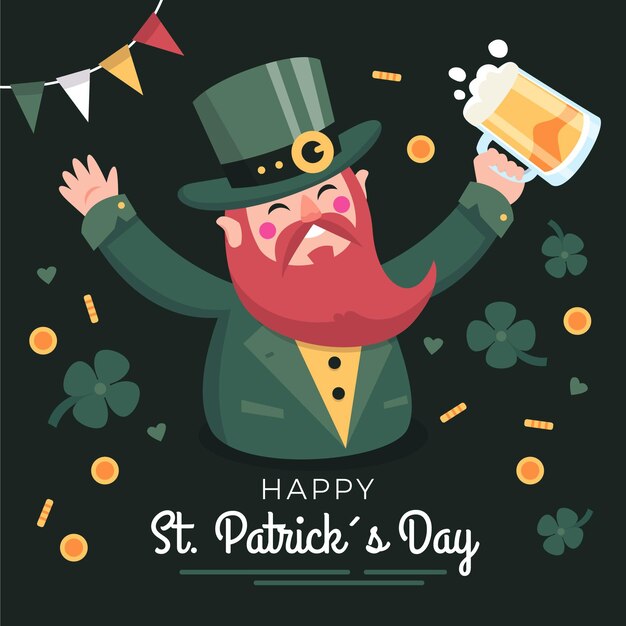 Gratis vector hand getekend st patrick dag