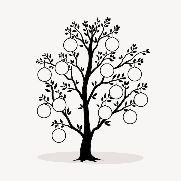 Gratis vector hand getekend stamboom silhouet