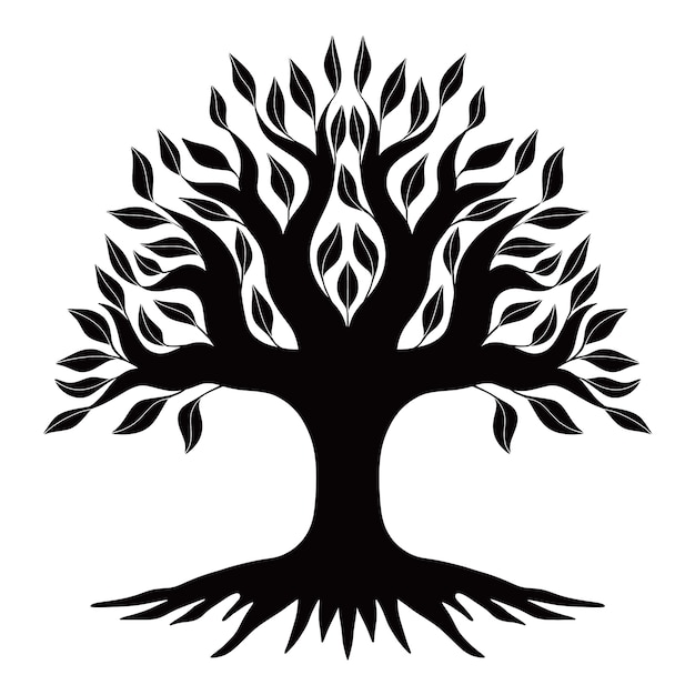 Hand getekend stamboom silhouet