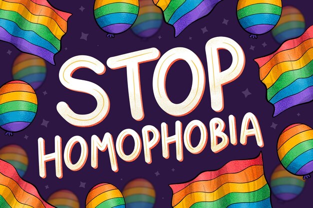Hand getekend stop homofobie concept geïllustreerd