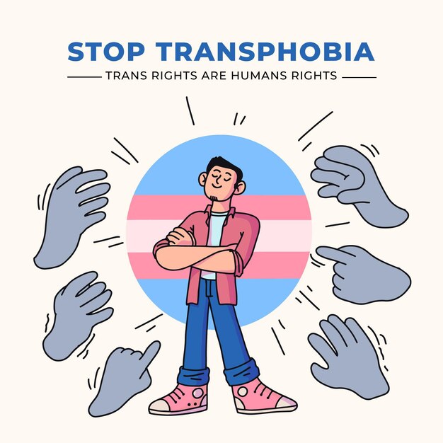 Hand getekend stop transfobie concept