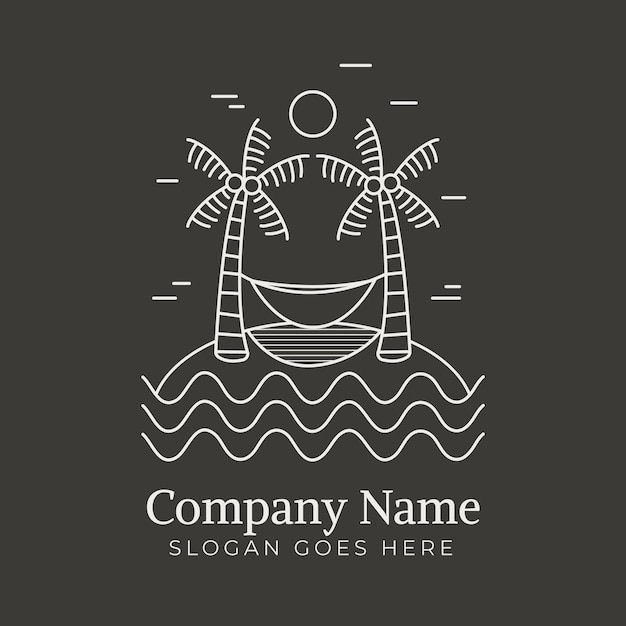 Gratis vector hand getekend strand logo ontwerp