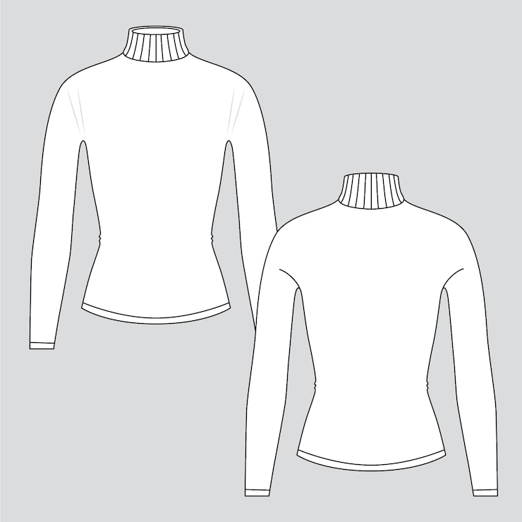 Gratis Vector hand getekend t-shirt met lange mouwen schets illustratie