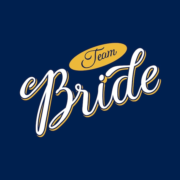 Gratis vector hand getekend team bruid belettering ontwerp