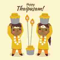 Gratis vector hand getekend thaipusam festival