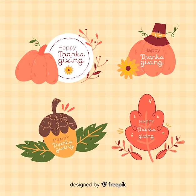 Hand getekend thanksgiving day badge collectie