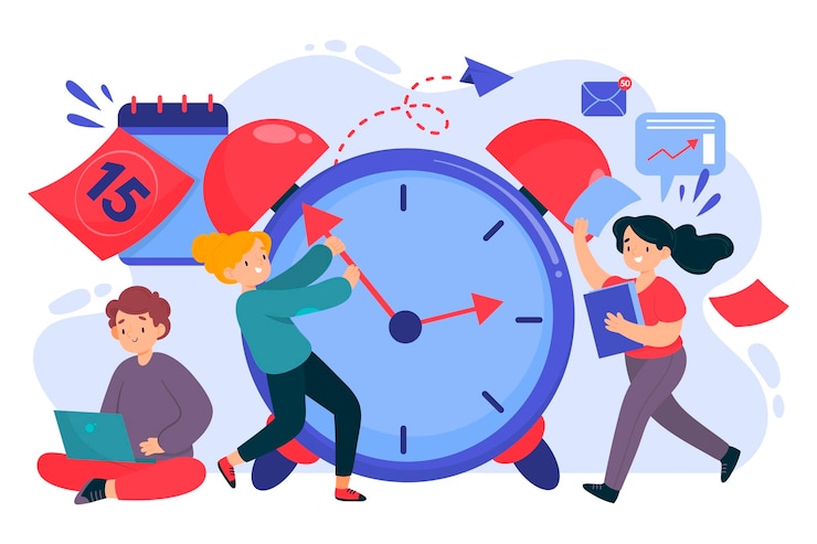 Gratis Vector hand getekend tijd management concept