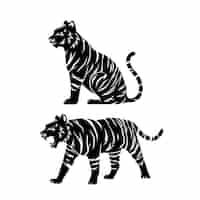 Gratis vector hand getekend tijger silhouet