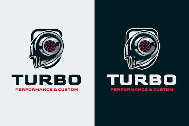 Gratis vector hand getekend turbo-logo sjabloon