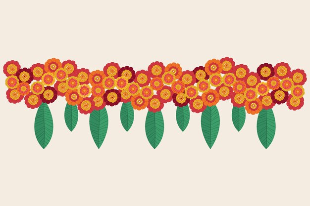 Hand getekend ugadi garland illustratie