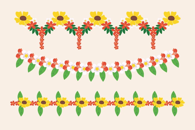 Hand getekend ugadi garland illustratie