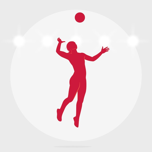 Gratis vector hand getekend volleybal silhouet