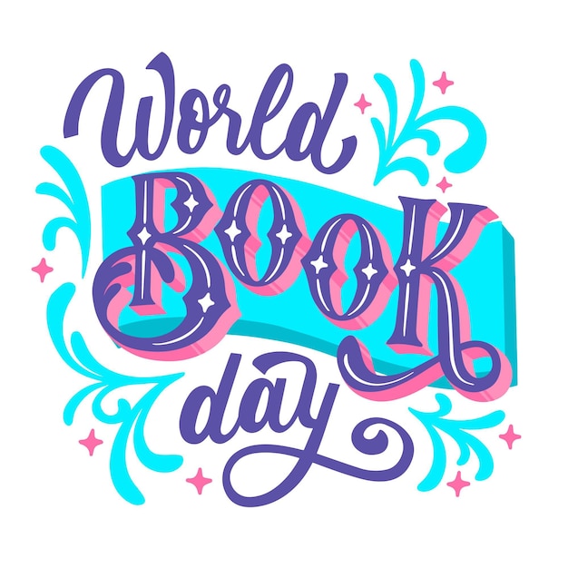 Gratis vector hand getekend wereld boek dag illustratie