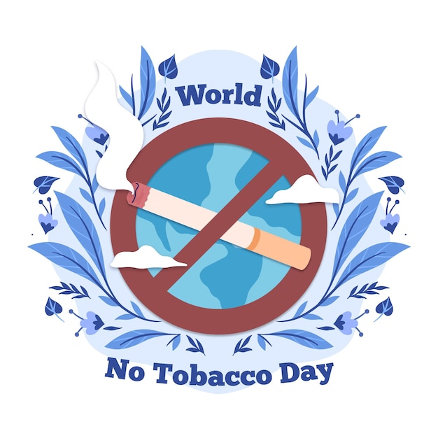 Gratis vector hand getekend wereld geen tabak dag illustratie