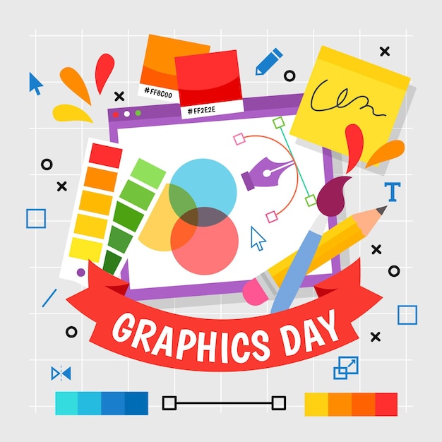 Gratis vector hand getekend wereld grafische dag illustratie