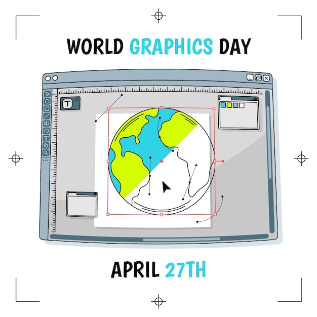 Gratis vector hand getekend wereld grafische dag illustratie