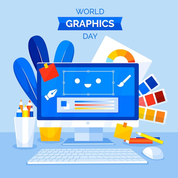 Gratis vector hand getekend wereld grafische dag illustratie